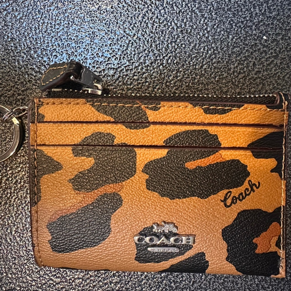 Coach Outlet Leopard Print Mini Card Holder